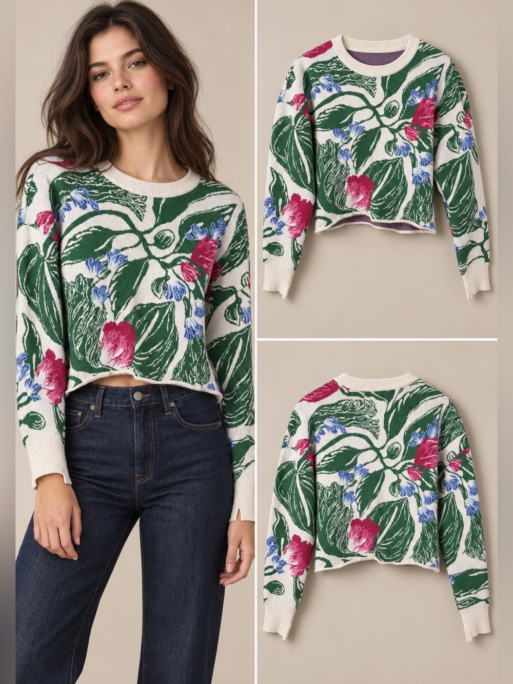 Anthropologie Maeve x Yukiko Noritake Camryn Floral Sweater S
